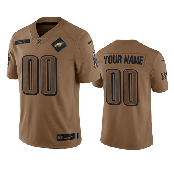 Men's Philadelphia Eagles Active Player Custom 2023 Brown Salute To Setvice Limited Football Stitched Jersey,We sell and wholesale Men's Philadelphia Eagles Active Player Custom 2023 Brown Salute To Setvice Limited Football Stitched Jersey on line form chian!